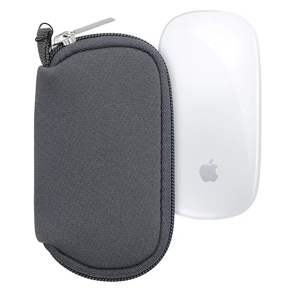 KWMobile Neoprene Case for Apple Magic Mouse 1/2 - Soft Pouch Carry Bag in Grey