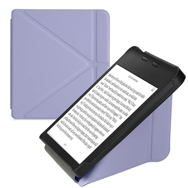KWMobile Origami Case for Kobo Libra 2 - Slim PU Leather Cover & Stand in Lavender