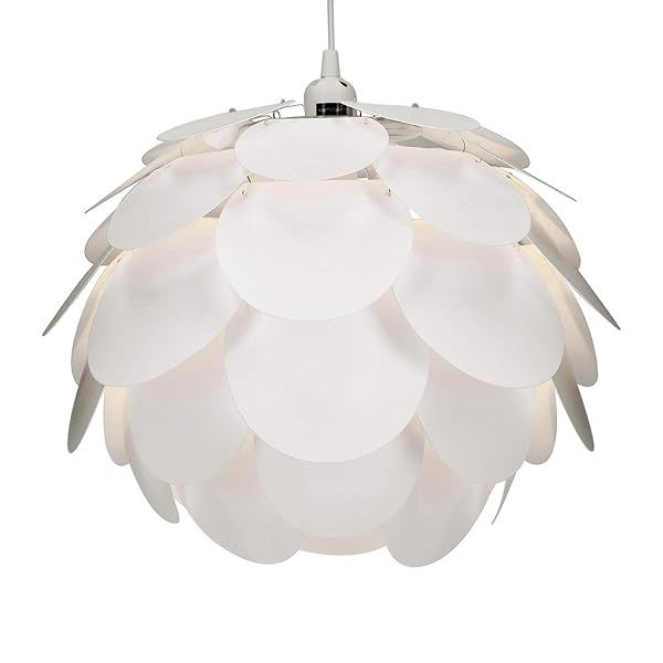 "KWMobile Cherry Blossom Puzzle Pendant Lamp Shade - DIY Jigsaw Design for Ceiling & Floor Lamps - 15.7" White Shade"