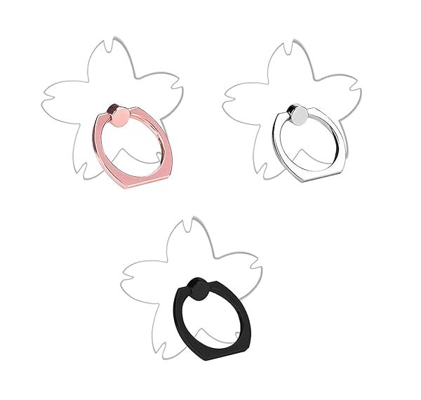 Lenoup Transparent Cherry Blossom Cell Phone Ring Holder Kickstand 360 Rotation Clear Finger Grip Stand for Phones and Tablets