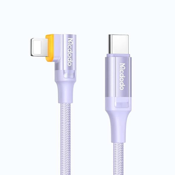 Mcdodo Type C to Phone 14 Pro Max Smart Power Cable LED Auto Disconnect Recharge 4FT Nylon Braided Sync Charge Data Cable