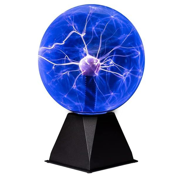 mcoplus 8 Inch Blue Plasma Ball, Lamp Light, Electric Nebula Lightening Ball, Touch and Sound Sensitive, for Parties, Home, Decorations, Gift for