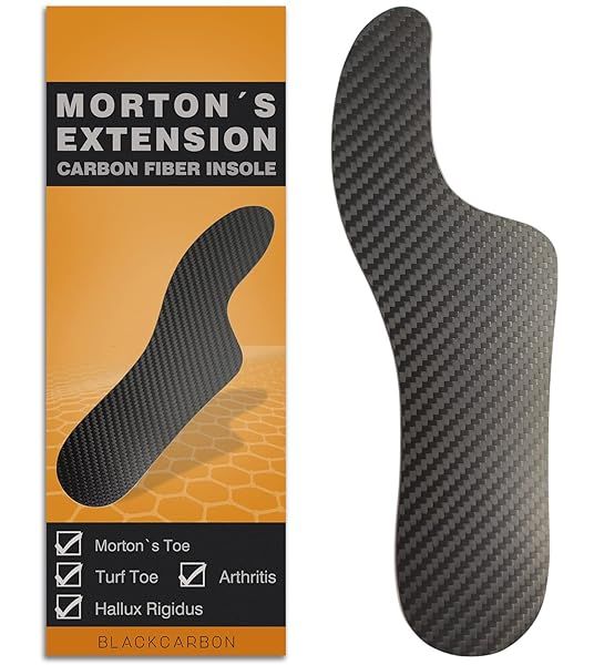 Morton's Extension Orthotic Carbon Fiber Insole Rigid Foot Support Insert for Morton's Toe Turf Toe Hallux Rigidus Arthritis Men Size 11 Women 12