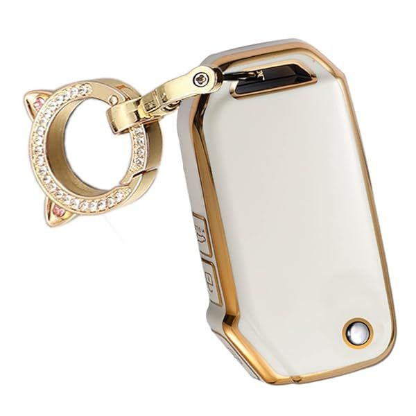 ontto 3-Button Key Fob Shell with Keychain Compatible with Kia Flip Folding Remote Durable TPU Key Housing for Forte Seltos Soul Sportage Sorento