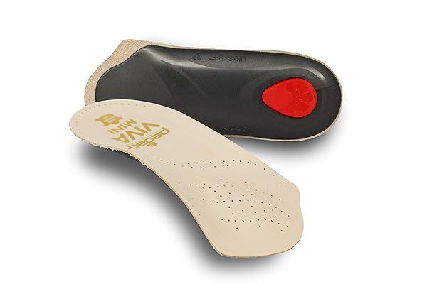Pedag Viva Mini Leather Arch Support Inserts for Plantar Fasciitis Relief Handmade in Germany Low Profile Shoe Insoles Tan Size 11 Women 8 Men 41 EU