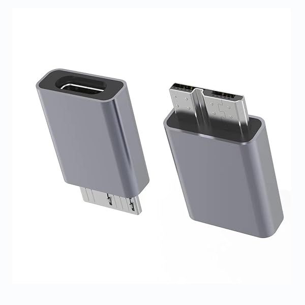RGZHUIFZ USB 3.0 Type-C to Micro B Adapter - 2-Pack for Mobile Hard Disks