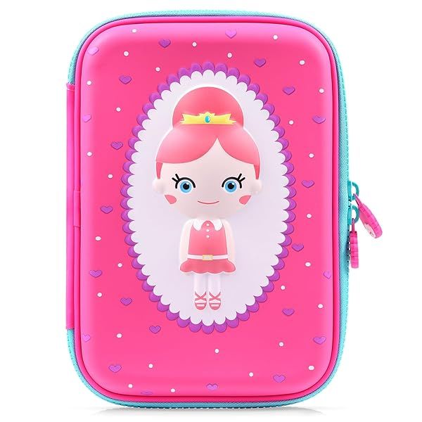 Rockpapa High-Capacity Pink Pencil Case for School Girls & Kids - Stylish Storage Box for Teens & Toddlers
