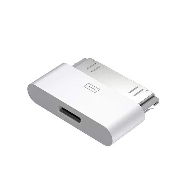 Rosyclo 30-Pin to Lightning Adapter - MFi Certified iPhone Charging Sync Converter for iPhone 4/4s, iPad, iPod Touch (White)