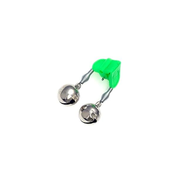 Sanhu Fishing Double Bells with Green Clipper 24 Count for Effective Fishing Alerts and Easy Use