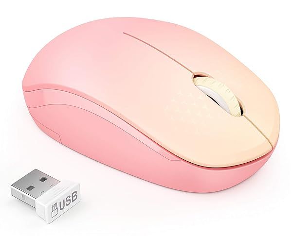 Seenda Wireless Mouse 24G Noiseless Portable Computer Mice for PC Tablet Laptop Notebook Gradient Pink
