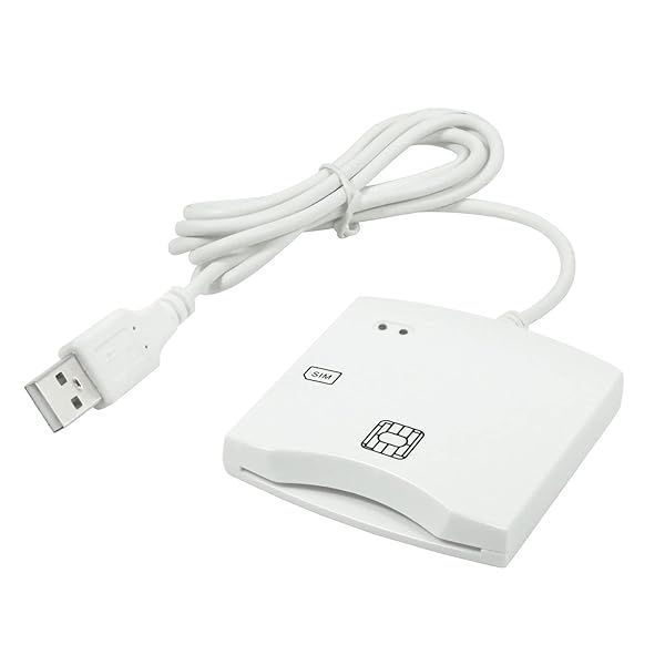 Smart Chip Card Reader for EMV SIM eID Writer Programmer USB ISO7816 Compatible with Mac OS Win Linux SDK Kit White