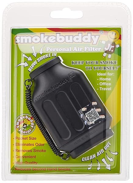 Smokebuddy Jr Black: Ultimate Personal Air Filter for Odor-Free Smoking