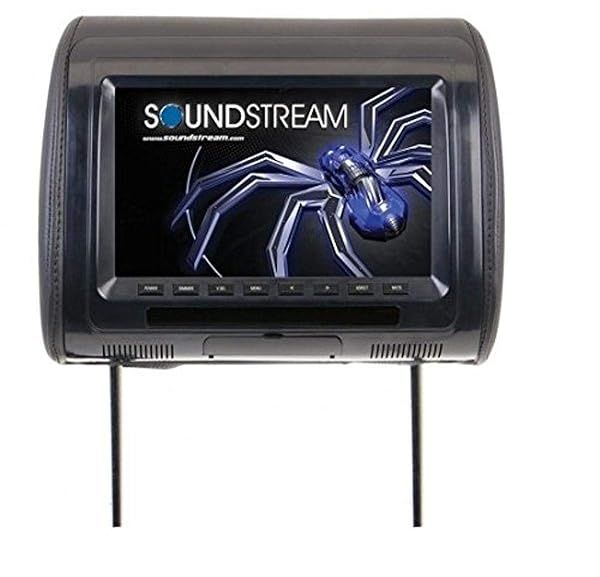 Soundstream VH-90CC Universal Headrest with 9 Inch LCD and Three Color Covers for Enhanced Car Entertainment
