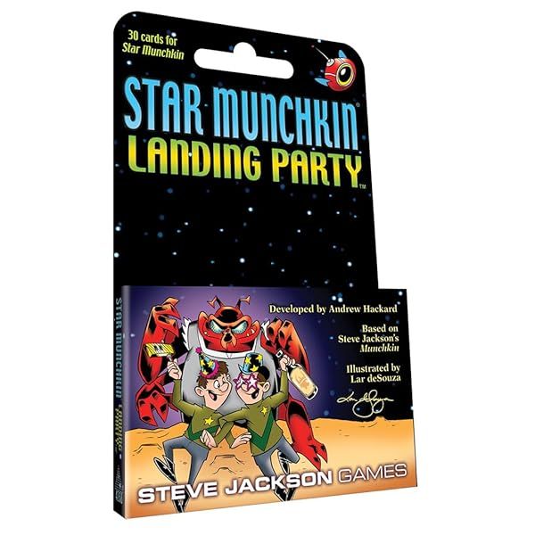Steve Jackson Games Star Munchkin Landing Party Card Game Mini Expansion 30 Cards Family Card Game Ages 10 Plus 3-6 Players 120 Min Play Time