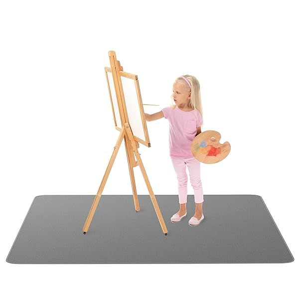 Super Jumbo Splat Mat 60x60 Extra Large Waterproof Washable Protective Mess Mat for Arts Crafts Painting Playtime Dark Grey