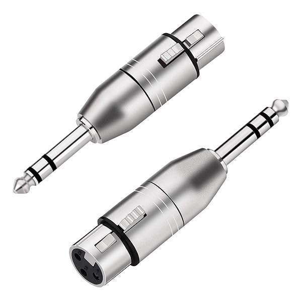 "Buy Tisino XLR Female to 1/4" TRS Adapter - Balanced 6.35mm Male Adapters (2 Pack) for Superior Audio Quality"