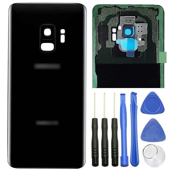 ubrokeifixit Galaxy S9 G960 Rear Back Glass Door Cover Replacement Black for Samsung Galaxy S9 5.8 Inch