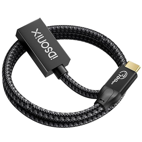 iDsonix USB C to USB 3.1 Gen 2 Adapter 10Gbps Male to Female OTG Cable 60W Fast Charging Compatible with USB C Hub Dell XPS MacBook iPad Pro 0.3m