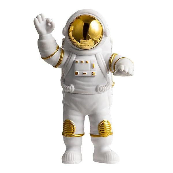 WINUSD Gold Astronaut Figurine Resin Spaceman Statue for Space-Themed Bedroom Decor and Unique Craft Gift 6in Height