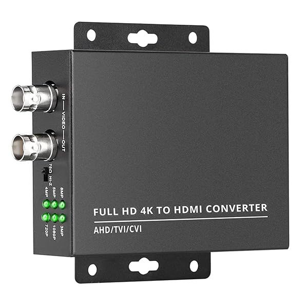 wsdcam TVI to HDMI Converter Full HD 4K Converter, 1080p/720p/4K/8MP/5MP/4MP/3MP, BNC to HDMI Video Converter Adapter - CVBS/TVI/CVI/AHD to HDMI