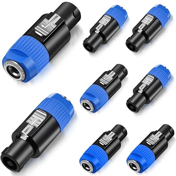 Zhengmy 8 Pack NL4FC Speaker to 1/4 Adapter Male to Female Converter for Audio Connections
