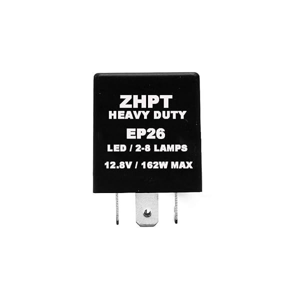 ZHPTAM EP26 LED Flasher Relay for Hazard Warning and Turn Signals Compatible with LED and Regular Bulbs 4 Pins Electronic Flasher