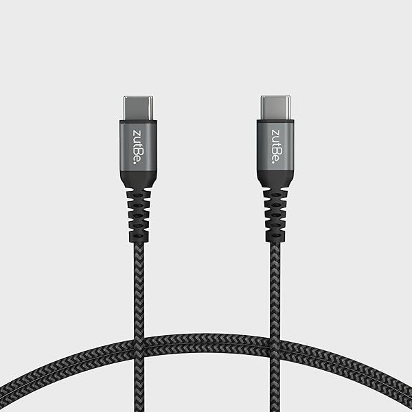 ZutBe Shield 10ft USB-C to USB-C Braided Cable 60W PD Charging for iPhone 16 15 Pro iPad Pro Samsung Google Phones and More