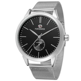 Forsining Men's Sport Automatic Watch with Stainless Steel Bracelet Unique Design Chinese Movement