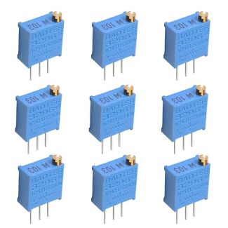 Fielect 5Pcs 10K Ohm Multiturn Trimmer Potentiometer High Precision Variable Resistor 3296W 3296W-1-103