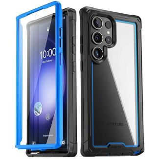 Poetic Guardian Case for Galaxy S23 Ultra 5G - 20FT Drop-Tested, Rugged & Fingerprint ID Compatible, Blue/Clear