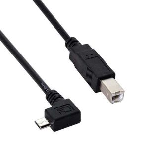 chenyang CY Micro USB to Printer Cable,Micro USB OTG 90 Degree Left Angled to USB Type B Printer Scanner Hard Disk Cable 60cm