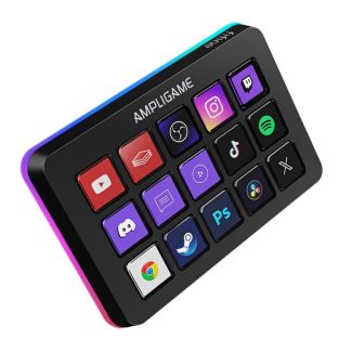 FIFINE D6 Gaming Stream Controller, Control Pad, AmpliGame Control Deck, With 15 Macro Keys, Streaming Keyboard With Trigger Actions In OBS/Twitch/YouTube, Shortcut Buttons Keypad Works With Mac & PC (AmpliGame D6)