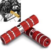 Aluminum Alloy Bike Pegs for Mountain Bike Cycling Stunt Pegs Fit 3/8 Inch Axles Red 1 Pair