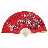 "Buy 35" Large Folding Wall Fan - Prosperity Blossoms for Efficient Cooling & Space-Saving Design"