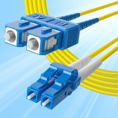 10Gtek Fiber Patch Cable LC to SC OS2 Singlemode Jumper 9/125 LSZH Yellow 2 Meter 6.6 Feet Fiber Optic Cord