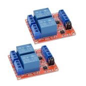 2 Pack DC 5V Relay Module 2 Channel Relay Switch Optocoupler Isolation High Low Level Trigger