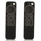 LEFXMOPHY Apple TV Remote Sleeve Replacement 3rd Gen 4K Case with Lanyard - 2-Pack Black for Siri Control (2021-2024)