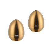 Gold Salt and Pepper Shakers 2 Piece Set Cute Egg Shape Stainless Steel Condiment Jar for Home and Kitchen Utensils