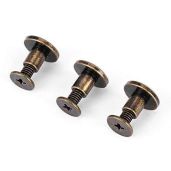 20Pcs Flat Leather Rivets Kit for Scrapbooking & Leather Repair - 6.5mm Chicago Binding Screws & Posts Assortment