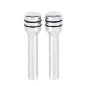 2PCS Aluminum Interior Door Lock Knob & Pins Cover for Car - Silver Finish