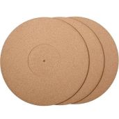 12-Inch Cork Turntable Mats - 3 Pack for Vinyl LPs | High Fidelity Noise Reduction for Audiophiles