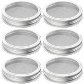 304 Stainless Steel Sprouting Lids for Wide Mouth Mason Jars - 6 Pack for Organic Sprout Seeds