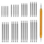 33 Pcs Watch Pins Replacement Kit with Heavy Duty Stainless Steel Spring Bar Tool for Watch Band Repair and Removal 8 Sizes