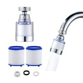 360 Rotating Faucet Filter - Remove Heavy Metals and Hard Water - 2 Replaceable Filter Elements