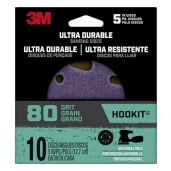 3M Ultra Durable 5-Inch Power Sanding Discs - 80 Grit, Universal Hole, 10 Pack for Efficient Sanding