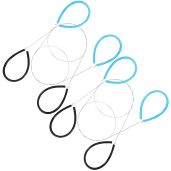 4 Pcs Clay Cutters Wire Steel Wire Clay Cutter Pottery Tools Cut Off Tools with Rubber Handle for Artist Sculpting Cheese Dough, Black, Blue