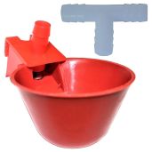 RITE FARM PRODUCTS Auto Waterer Drinker Cups and Barbed Fittings for Chickens and Poultry