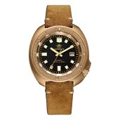 ADDIESDIVE Bronze Automatic Dive Watch for Men - 200M Waterproof with Vintage Suede Leather Strap