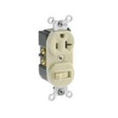 Leviton 5335 20 Amp Duplex Switch/Receptacle - Ivory, 120V Grounding Solution