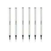 "4.37" Rollerball Pen Refills - Fine Point 0.5mm Black Ink, 6 Pack Replaceable Medium Point Refills"